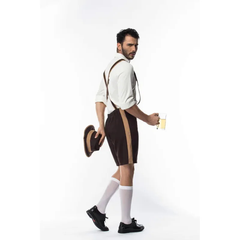 Anime Cosplay Outfits Male - 2026 Erkek Geleneksel Oktoberfest Kostümü Lederhosen