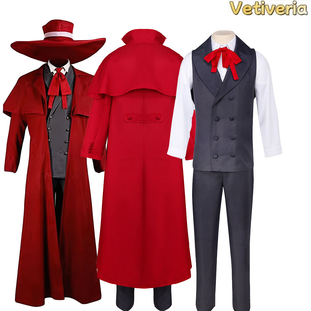 Anime Cosplay Outfits Male - Alucard Cosplay Üniforma Kostüm Anime Şapka