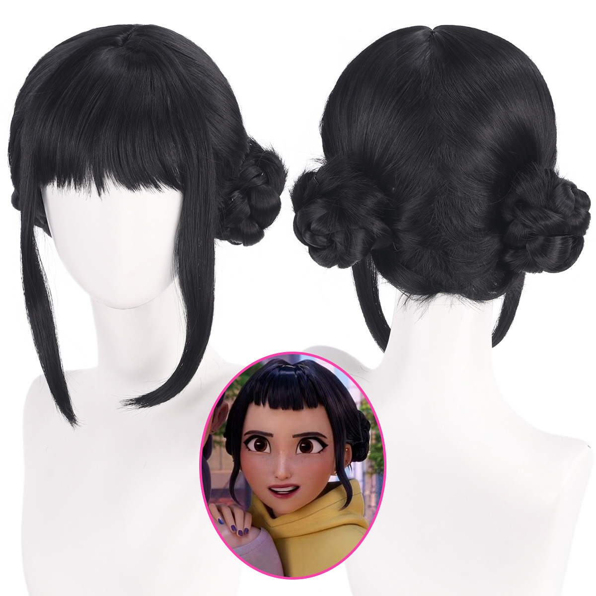 Anime Zoey Cosplay - Zoey Cosplay Peruk 33 cm Siyah