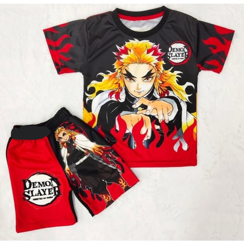 Anime Cosplay Tanjiro - Iblis avcısı çocuk tişört şort takımı