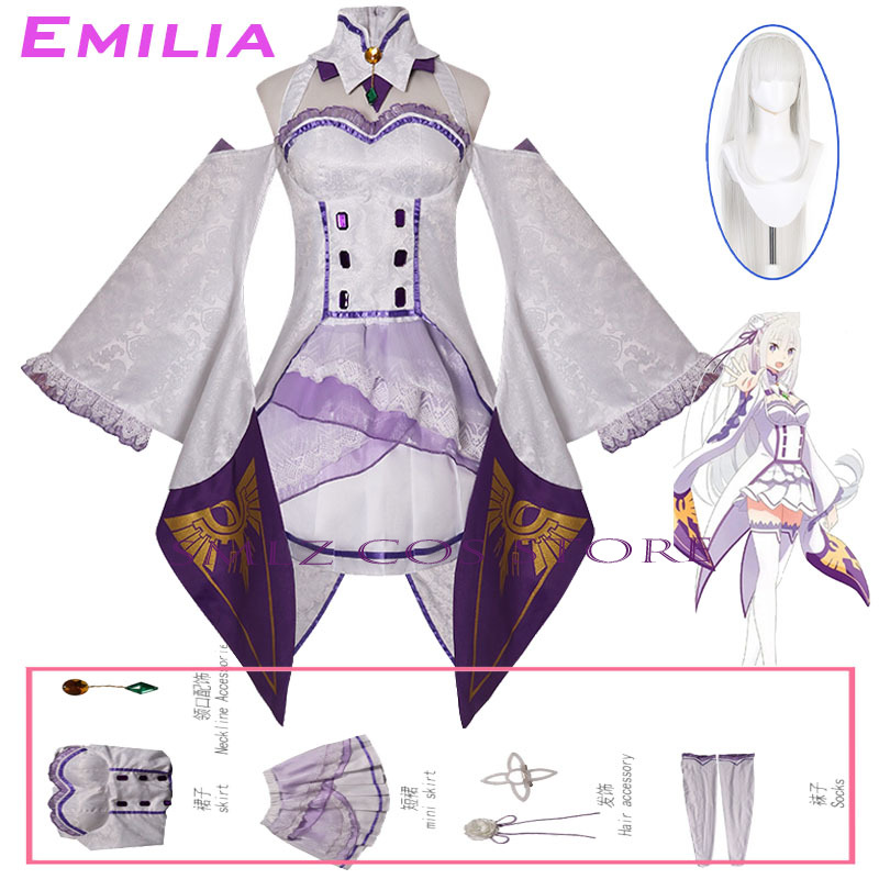 Emilia Cosplay Anime Re Zero K - Anime Cosplay Outfits For Women incelemesi ve fiyatı