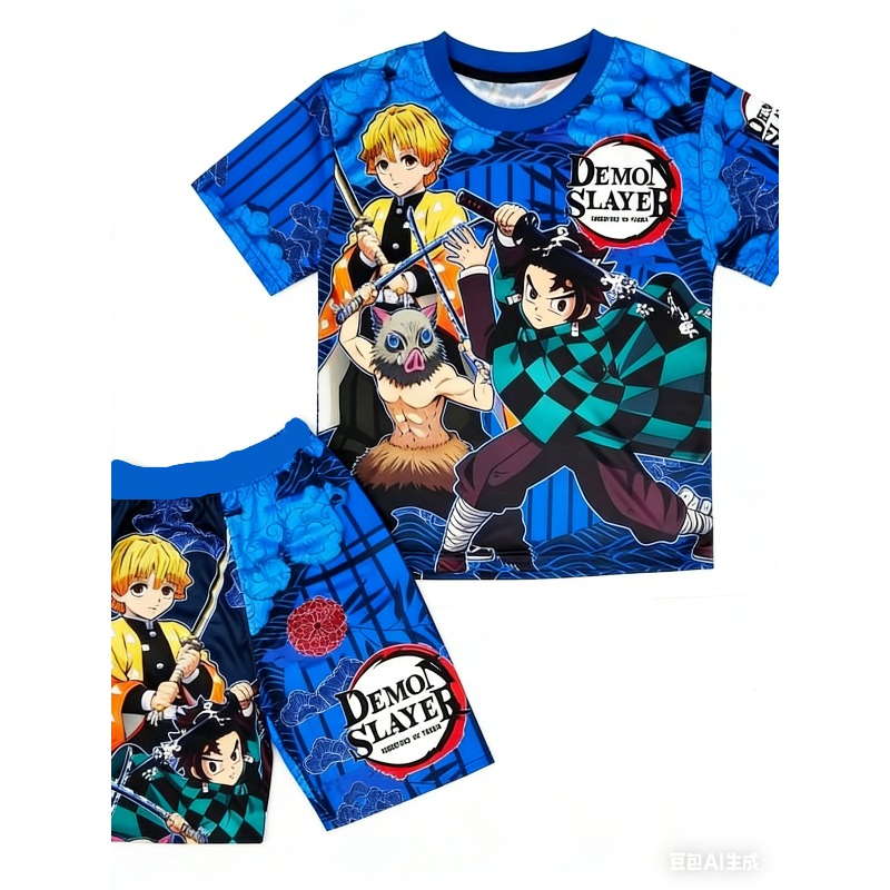 Iblis avcısı çocuk tişört şort - Anime Cosplay Tanjiro incelemesi ve fiyatı