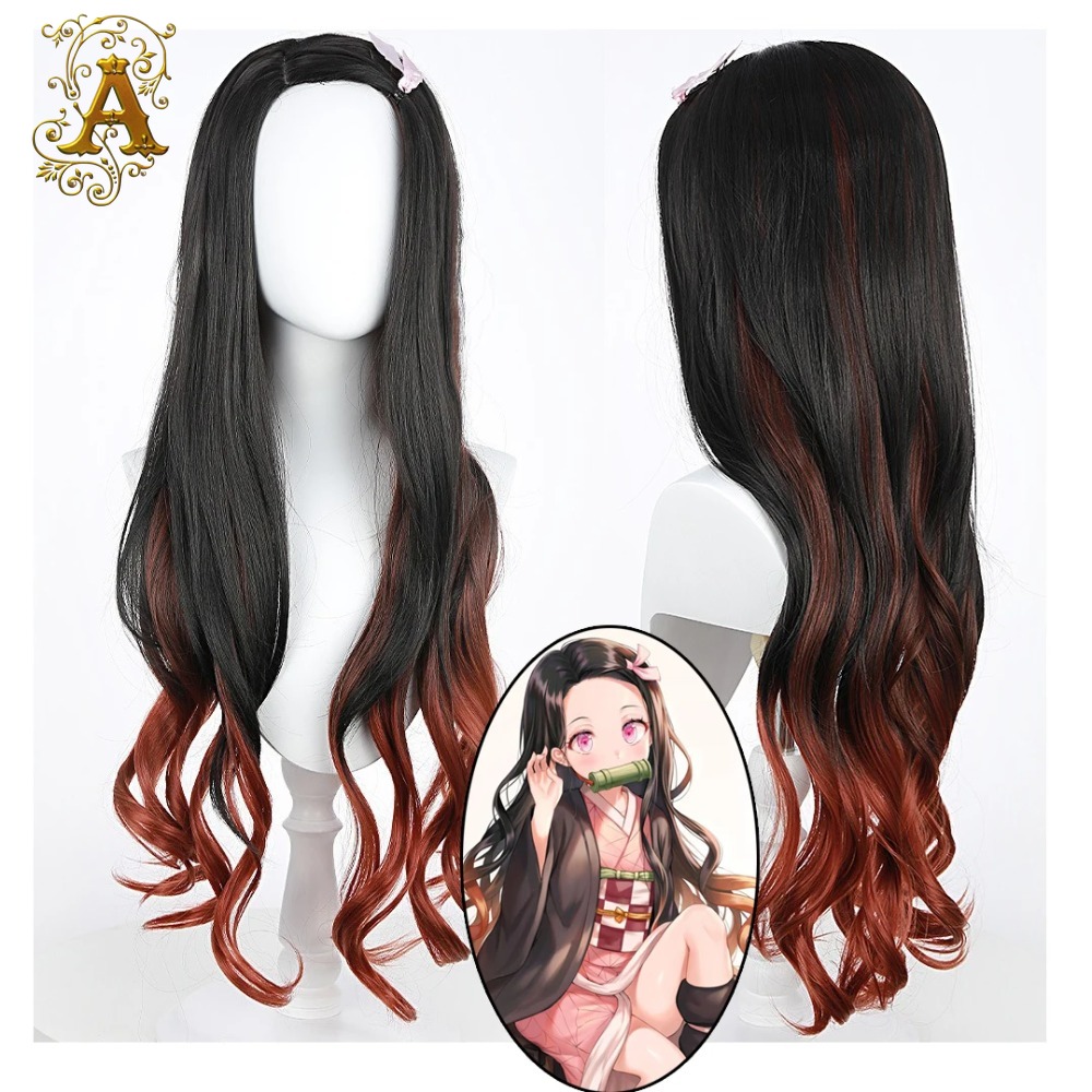 Siyah Koyu Kırmızı Gradyan Ren - Anime Cosplay Nezuko incelemesi ve fiyatı